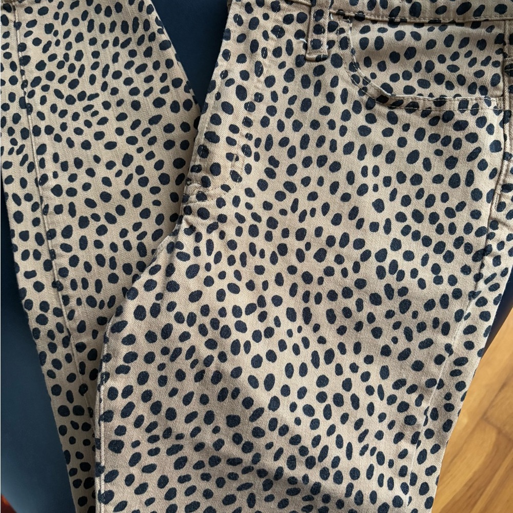 J. Crew Tan and Black Spotted Pants